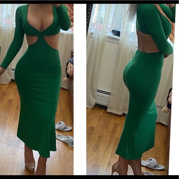 AFRM Green cutout midi dress - XS - Picture 5 of 5